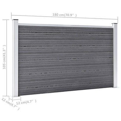 Recinzione da Giardino in WPC 699x106 cm Grigia