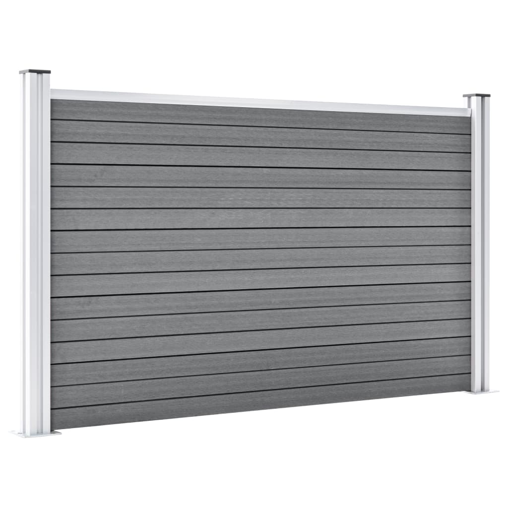 Recinzione da Giardino in WPC 872x106 cm Grigia | homemem39