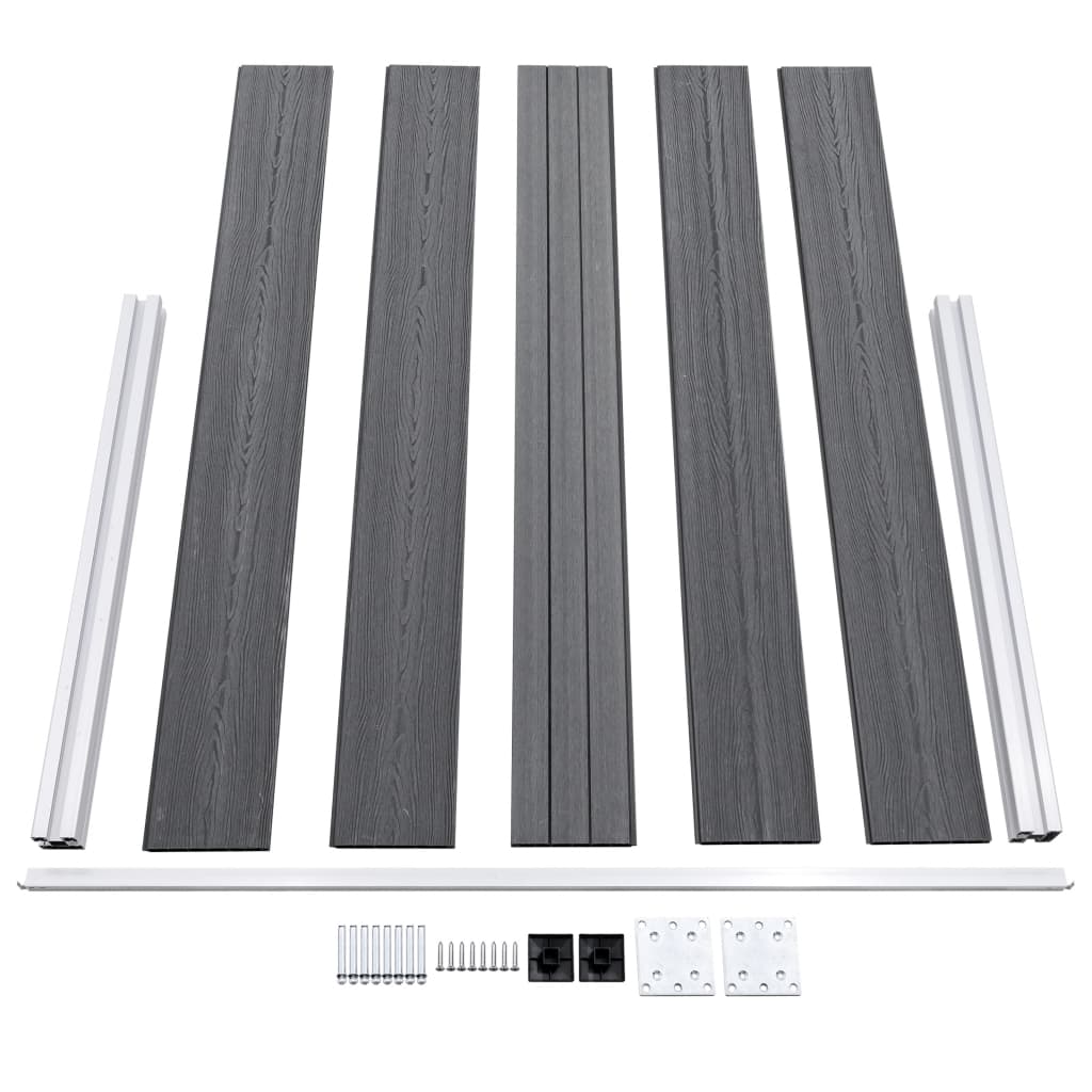 Recinzione da Giardino in WPC 872x106 cm Grigia | homemem39