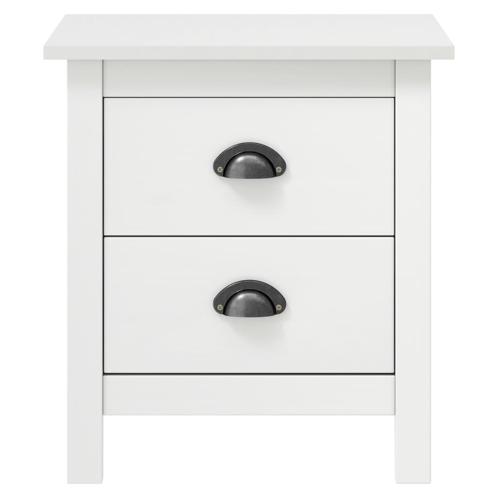 Comodino Hill Bianco 46x35x49,5 cm Legno Massello di Pino | homemem39