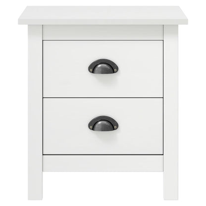 Comodino Hill Bianco 46x35x49,5 cm Legno Massello di Pino | homemem39