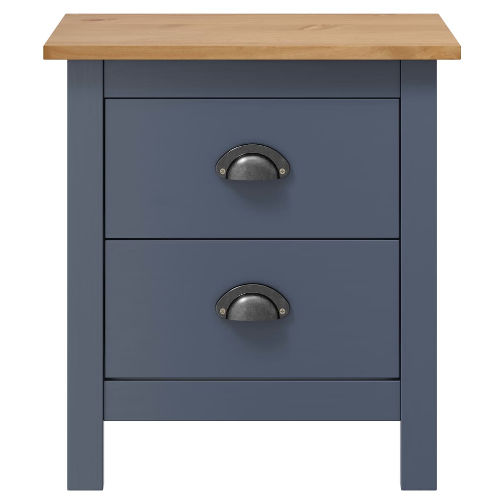 Comodino Hill Grigio 46x35x49,5 cm Legno Massello di Pino | homemem39