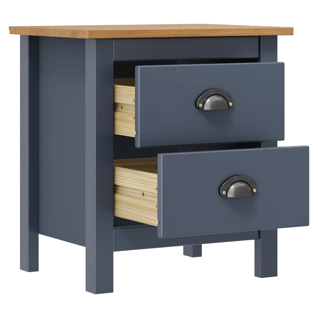 Comodino Hill Grigio 46x35x49,5 cm Legno Massello di Pino | homemem39