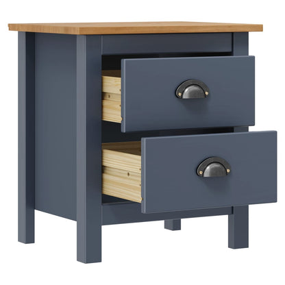 Comodino Hill Grigio 46x35x49,5 cm Legno Massello di Pino | homemem39
