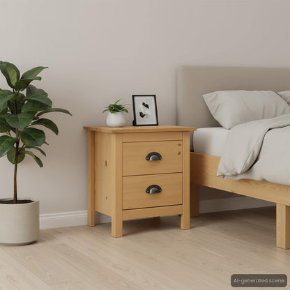Comodini Hill Grigi 2 pz 46x35x49,5 cm Legno Massello di Pino