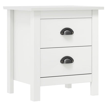 Comodini Hill Bianchi 2 pz 46x35x49,5 cm Legno Massello di Pino | homemem39