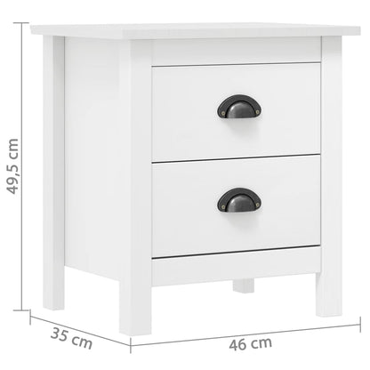 Comodini Hill Bianchi 2 pz 46x35x49,5 cm Legno Massello di Pino | homemem39