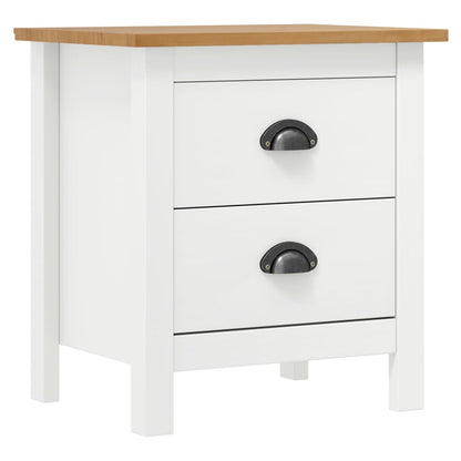 Comodini Hill Bianchi 2 pz 46x35x49,5 cm Legno Massello di Pino | homemem39