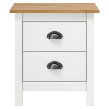 Comodini Hill Bianchi 2 pz 46x35x49,5 cm Legno Massello di Pino | homemem39