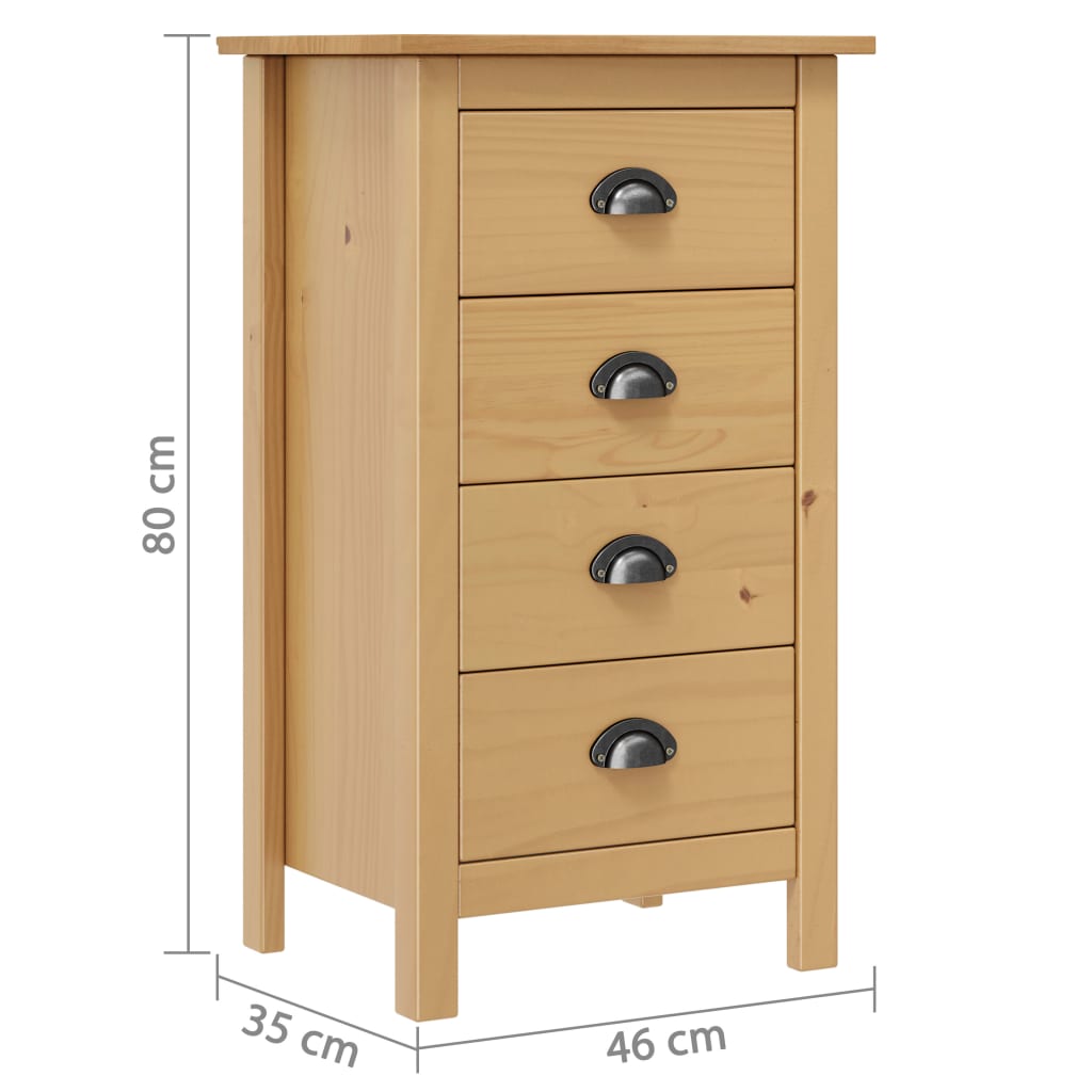Credenza Hill 46x35x80 cm Legno Massello di Pino - homemem39