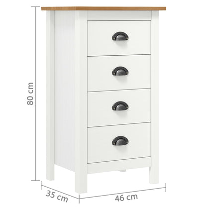 Credenza Hill Bianca 46x35x80 cm in Legno Massello di Pino - homemem39