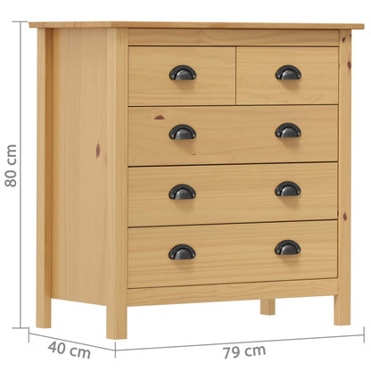 Credenza Hill 79x40x80 cm Legno Massello di Pino - homemem39