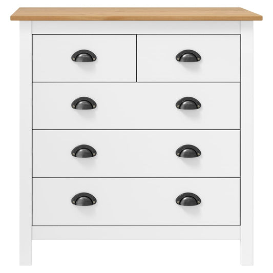 Credenza Hill Bianca 79x40x80 cm in Legno Massello di Pino - homemem39