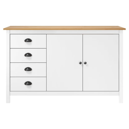 Credenza Hill Bianca 130x40x80 cm in Legno Massello di Pino - homemem39