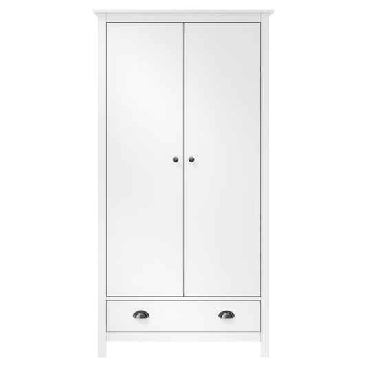 Armadio a 2 Ante Hill Bianco 89x50x170cm in Legno di Pino - homemem39