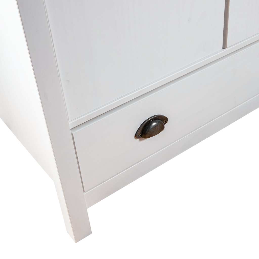 Armadio a 2 Ante Hill Bianco 89x50x170cm in Legno di Pino - homemem39