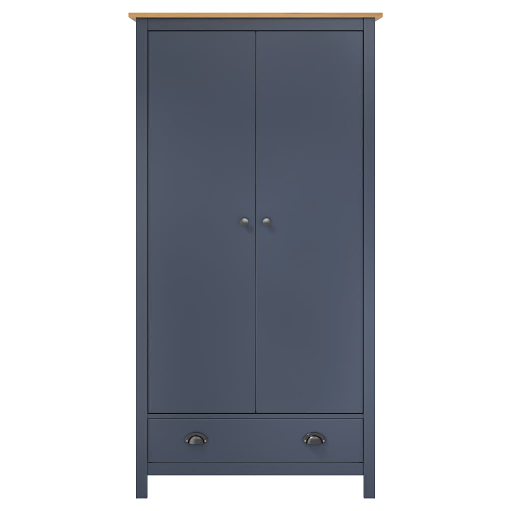Armadio a 2 Ante Hill Grigio 89x50x170 cm in Legno di Pino - homemem39