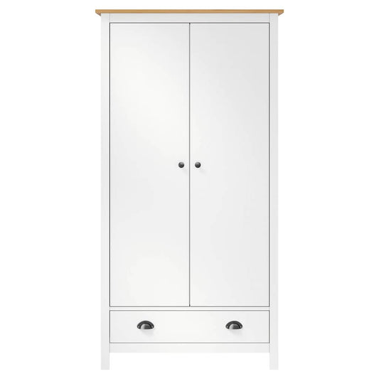 Armadio a 2 Ante Hill Bianco 89x50x170cm in Legno di Pino - homemem39