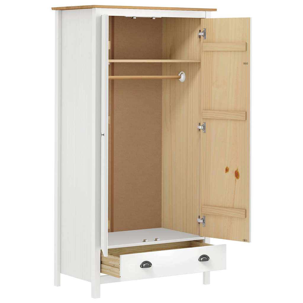 Armadio a 2 Ante Hill Bianco 89x50x170cm in Legno di Pino | homemem39