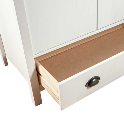 Armadio a 2 Ante Hill Bianco 89x50x170cm in Legno di Pino | homemem39