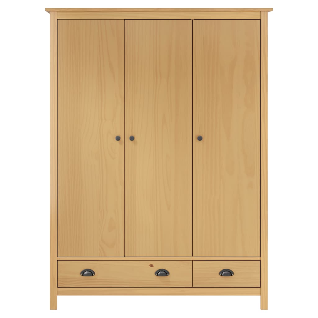 Armadio a 3 Ante Hill 127x50x170cm Legno Massello di Pino | homemem39