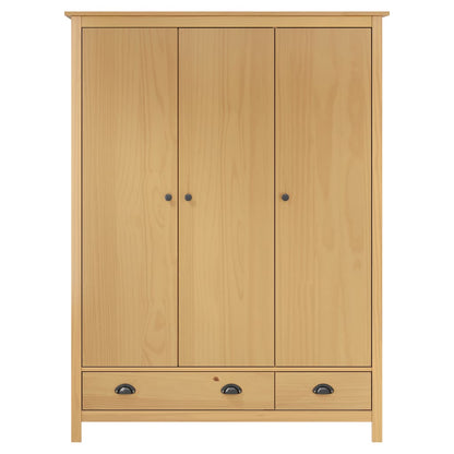 Armadio a 3 Ante Hill 127x50x170cm Legno Massello di Pino | homemem39