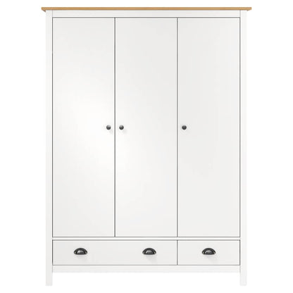Armadio a 3 Ante Hill Bianco 127x50x170 cm in Legno di Pino | homemem39