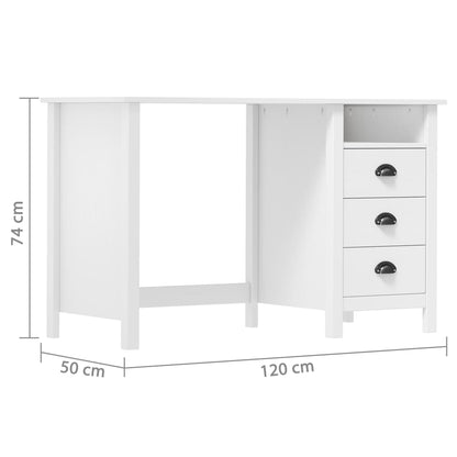 Scrivania Hill 3 Cassetti 120x50x74 cm Massello di Pino | homemem39