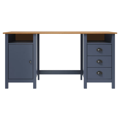 Hill Gray Desk 150x50x74 cm in Solid Pine