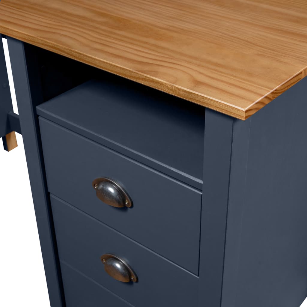 Hill Gray Desk 150x50x74 cm in Solid Pine