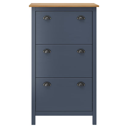 Scarpiera Hill Grigia 72x35x124 cm Legno Massello di Pino | homemem39