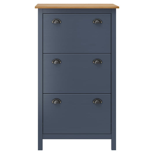 Scarpiera Hill Grigia 72x35x124 cm Legno Massello di Pino | homemem39