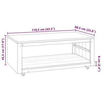 Tavolino da Salotto 110x60x40 cm in Legno Massello di Teak | homemem39