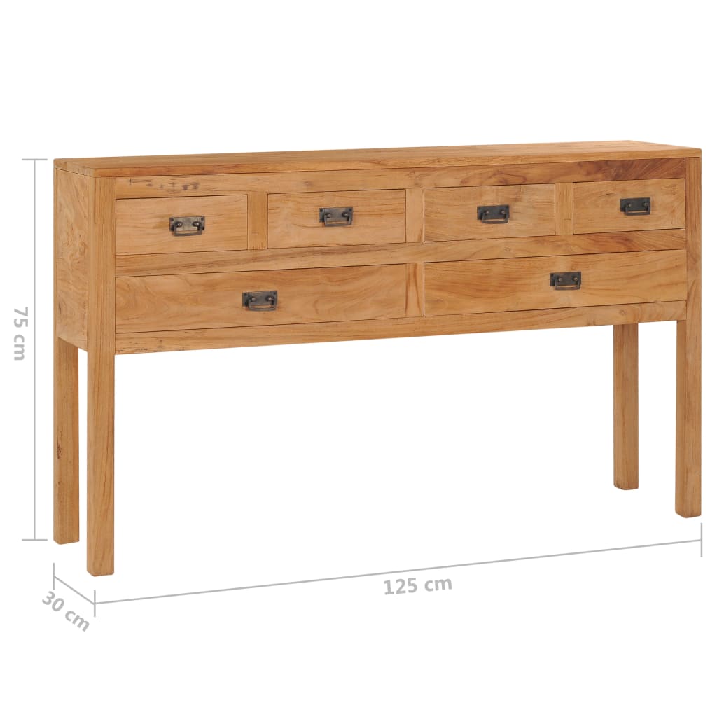 Credenza 125x30x75 cm in Legno Massello di Teak