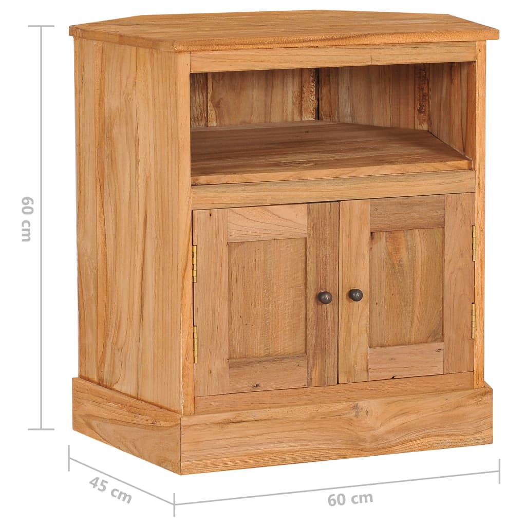 Credenza Angolare 60x45x60 cm in Legno Massello di Teak