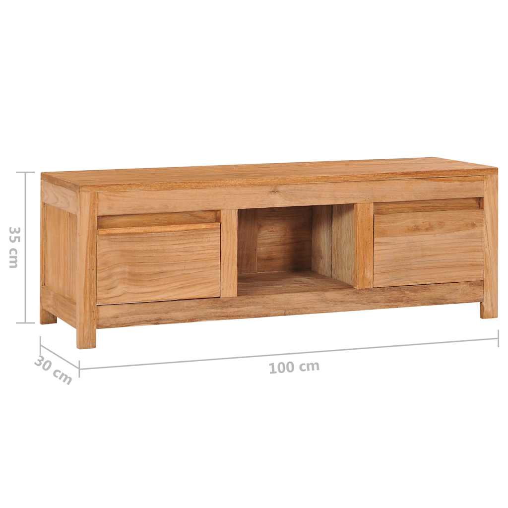 Mobile Porta TV 100x30x35 cm in Legno Massello di Teak | homemem39