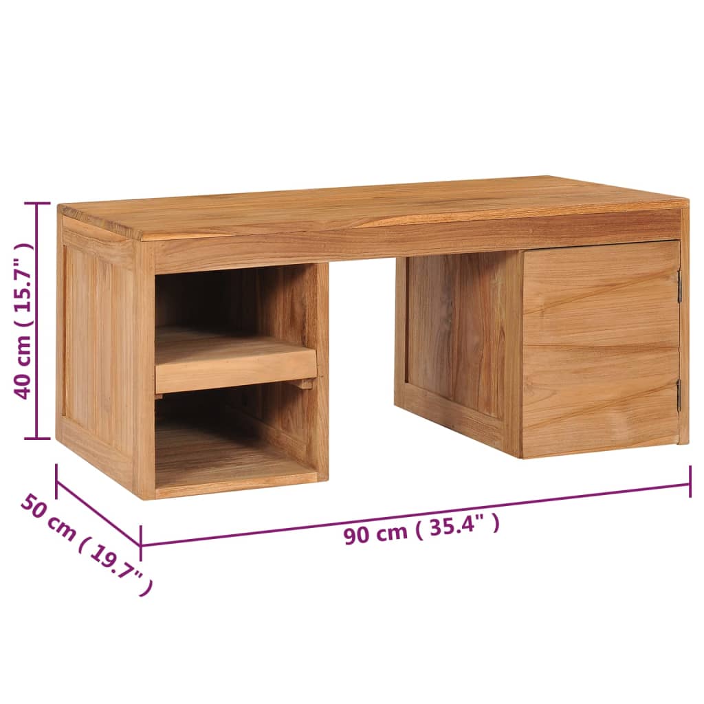Tavolino da Salotto 90x50x40 cm in Legno Massello di Teak | homemem39