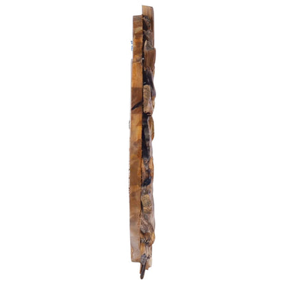 Specchio da Parete 40 cm in Legno di Teak Rotondo - homemem39