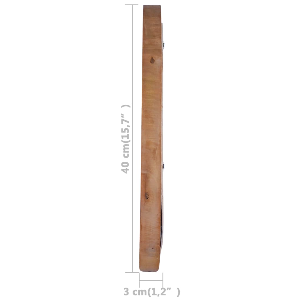 Specchio da Parete 40 cm in Legno di Teak Rotondo - homemem39