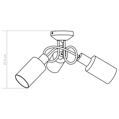 Lampadario Paralume in Ceramica a Cono Bianco 3 Lampadine E14 | homemem39