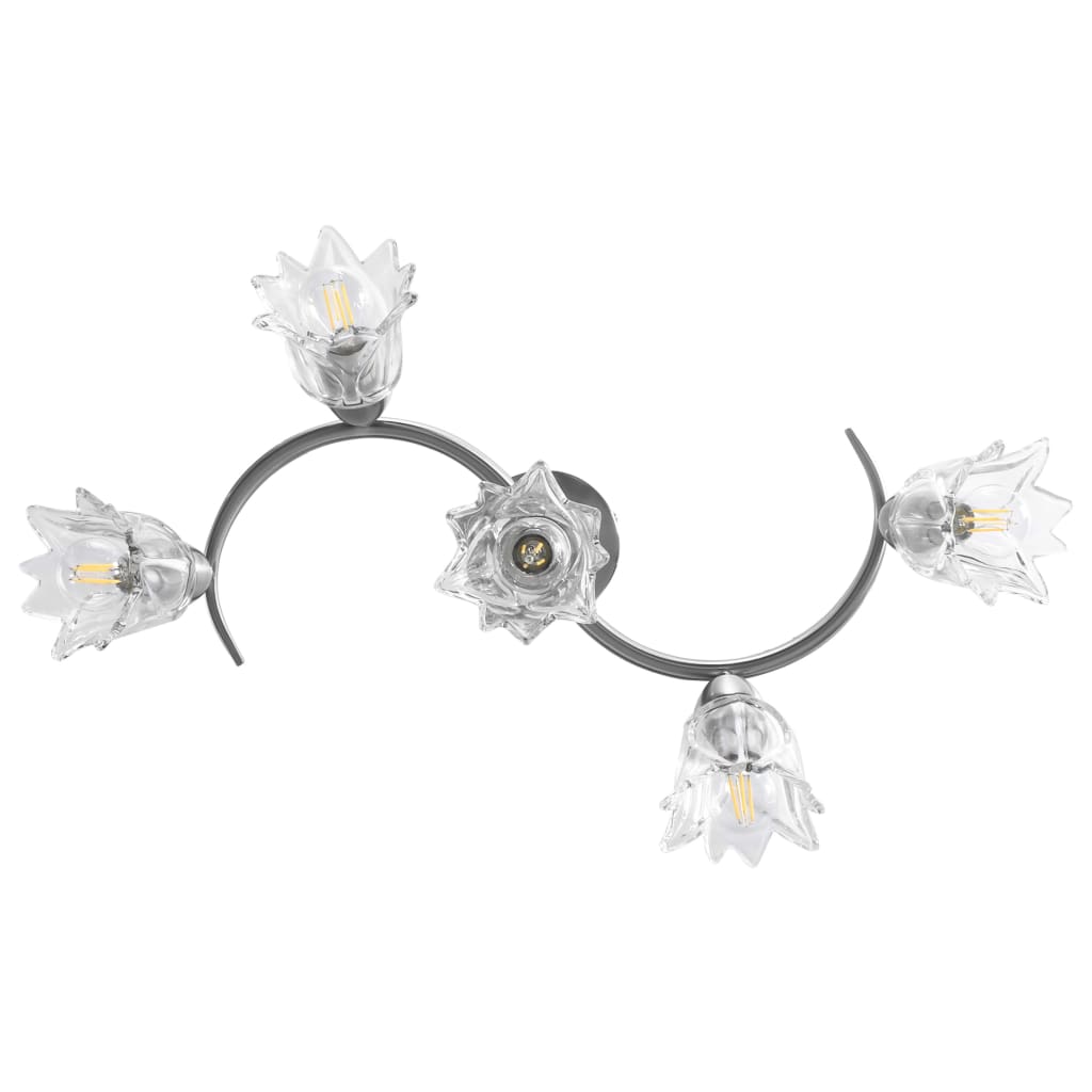 Lampadario con Paralumi in Vetro per 5 Lampadine E14 Tulipano | homemem39
