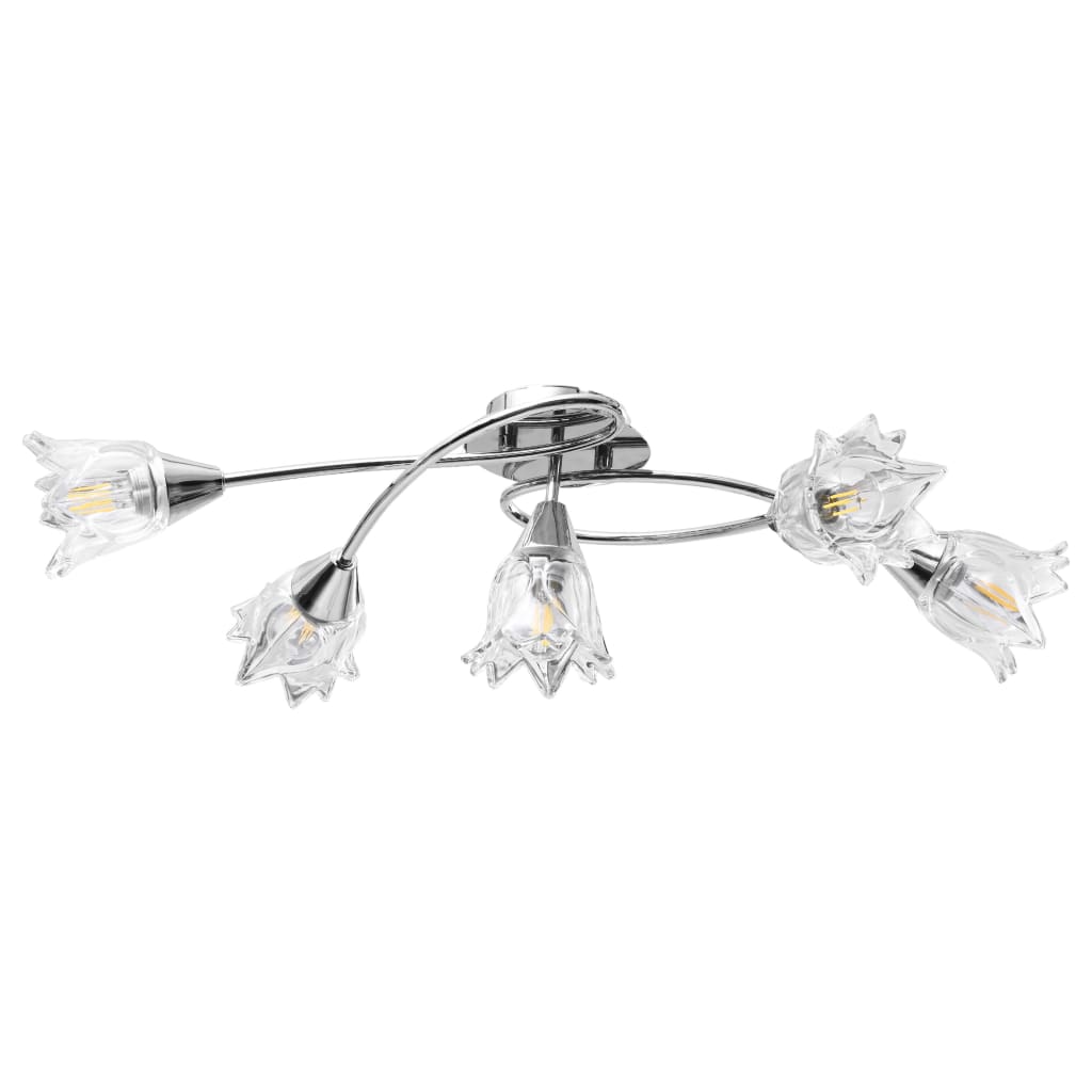 Lampadario con Paralumi in Vetro per 5 Lampadine E14 Tulipano | homemem39