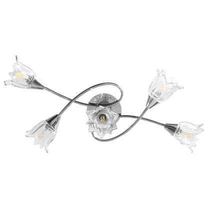 Lampadario con Paralumi in Vetro per 5 Lampadine E14 Tulipano | homemem39