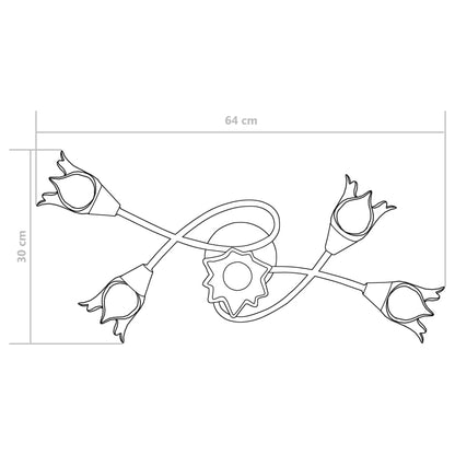 Lampadario con Paralumi in Vetro per 5 Lampadine E14 Tulipano | homemem39