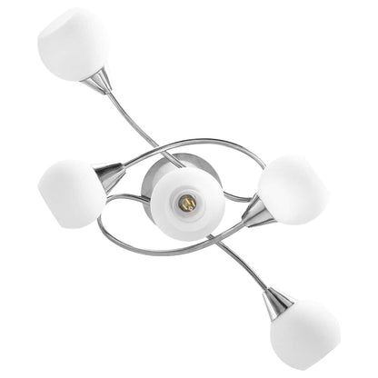 Lampadario con Paralumi in Ceramica 5 Lampadine E14  a Coppa | homemem39