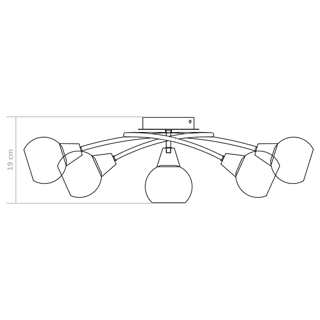 Lampadario con Paralumi in Ceramica 5 Lampadine E14  a Coppa | homemem39