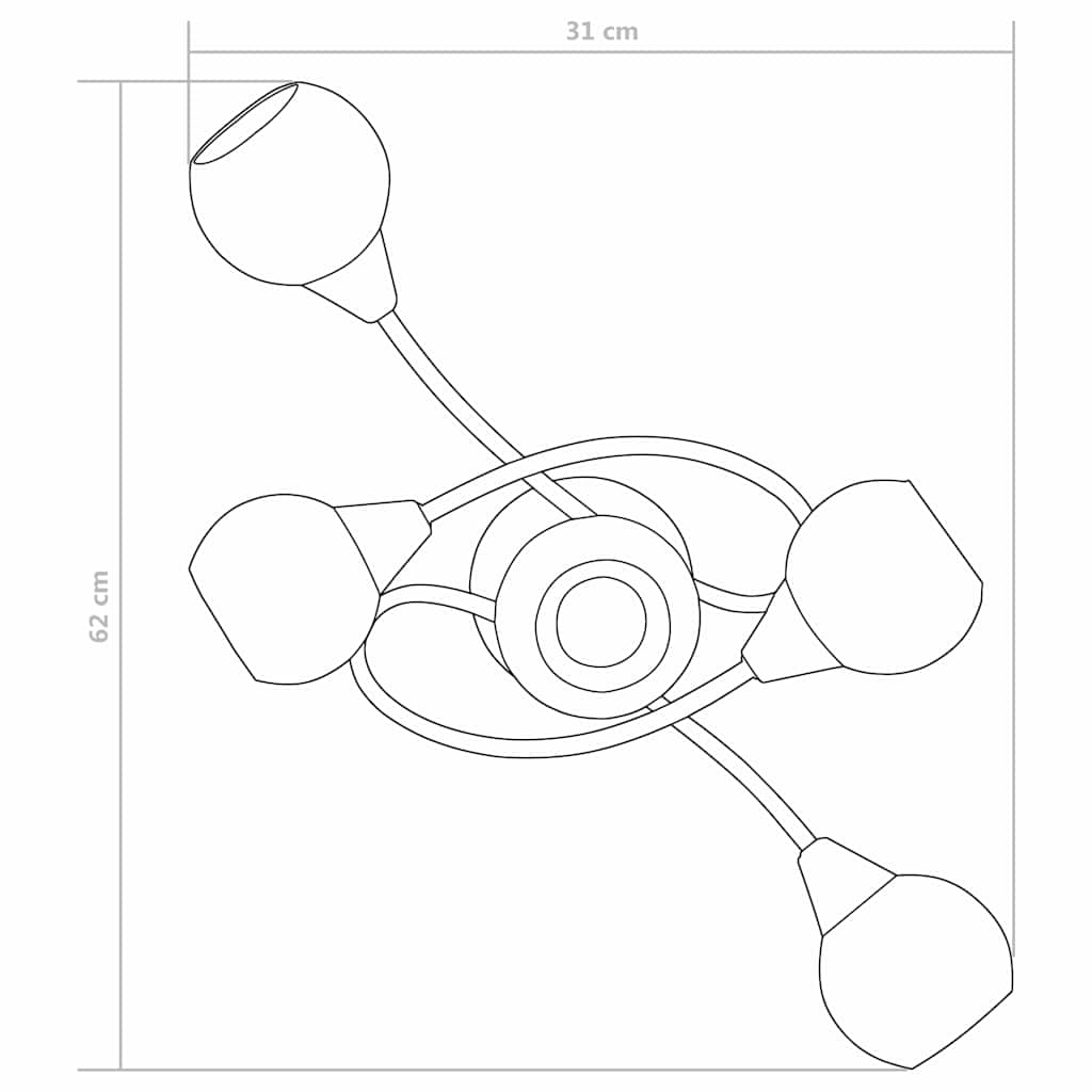 Lampadario con Paralumi in Ceramica 5 Lampadine E14  a Coppa | homemem39