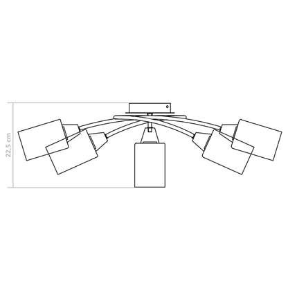 Lampadario Paralumi in Ceramica 5 Lampadine E14 Bianco a Cono | homemem39