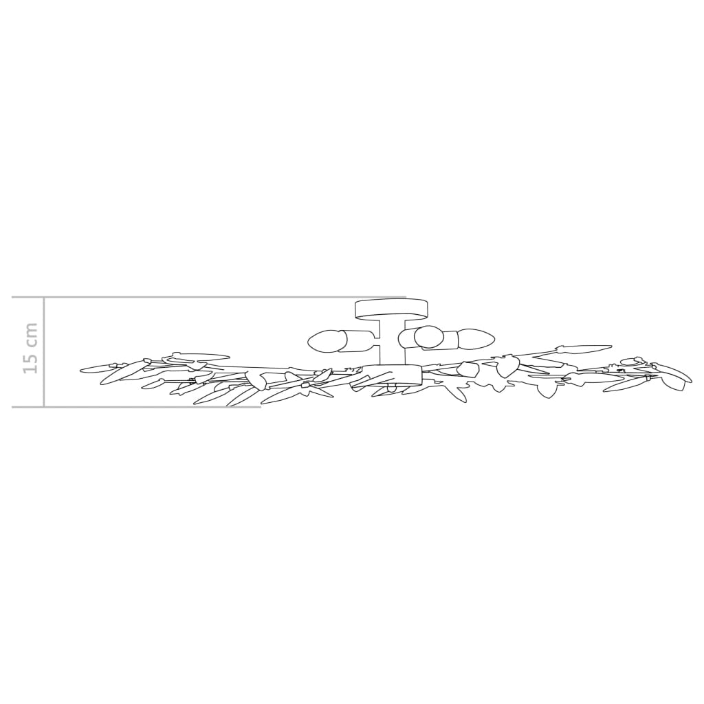 Lampadario Foglie e Bracci in Cristallo Acrilico 5 E14 Viola | homemem39