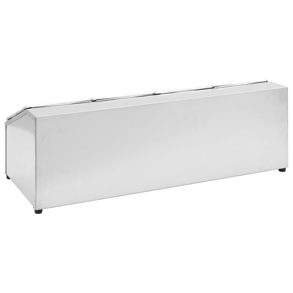 Supporto Gastronorm con 4 Contenitori GN 1/6 in Acciaio Inox - homemem39